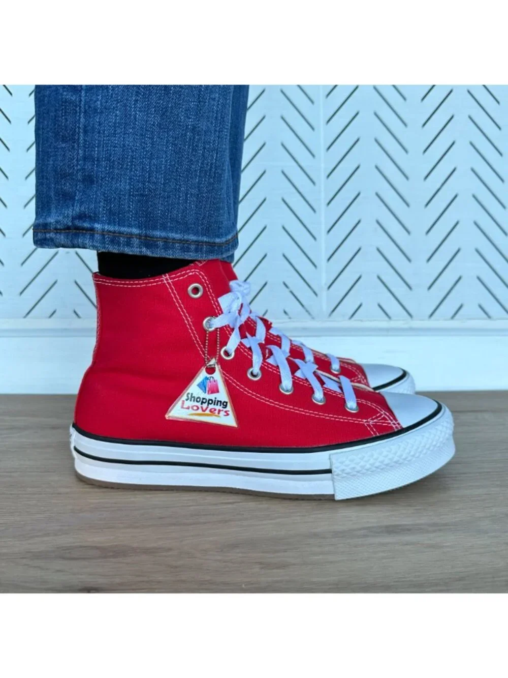 Converse Chuck Taylor EVA Lift Hi Platform 6 Big Kids Shoes Red Sneaker A08425C